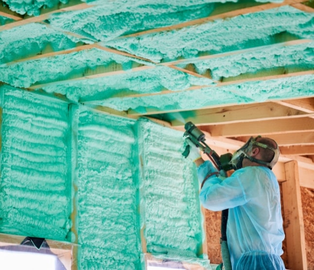 spray foam insulation being sprayed